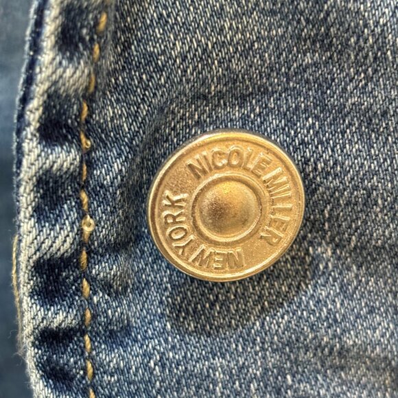 NWT Women's Nicole Miller Denim Blazer Jacket Size Small - Picture 7 of 8